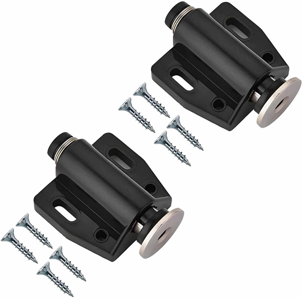 Dubbele Magnetische Drukknop Deursluiting voor Eenvoudig Openen en Sluiten van Deuren - Inclusief Bevestigingsschroeven - Set van 4 - Ideaal voor Keuken en Kasten
