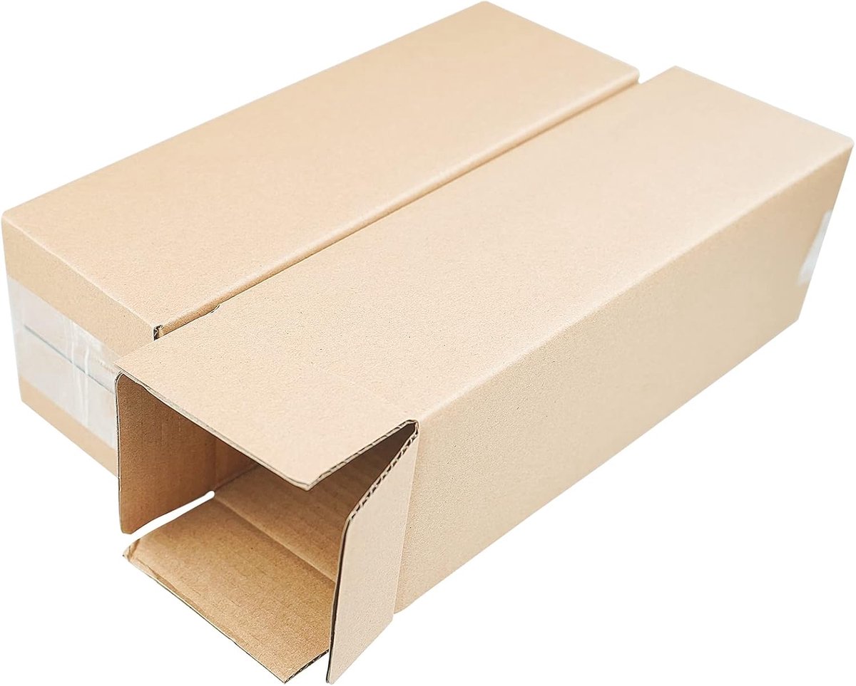 Verzenddoos met Bovenklep - Pakket Brievenbus - Sterke Doos - Postdoos - 10 Stuks - 380x75x75 mm - bruin - van Imperatoris