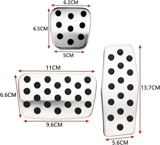 Pedaalhoezen Auto - Rem Pedaal Covers - Veiliger Rijden - Verbeterde Grip - Set van 2 of 3 - Zwart — afbeelding 3