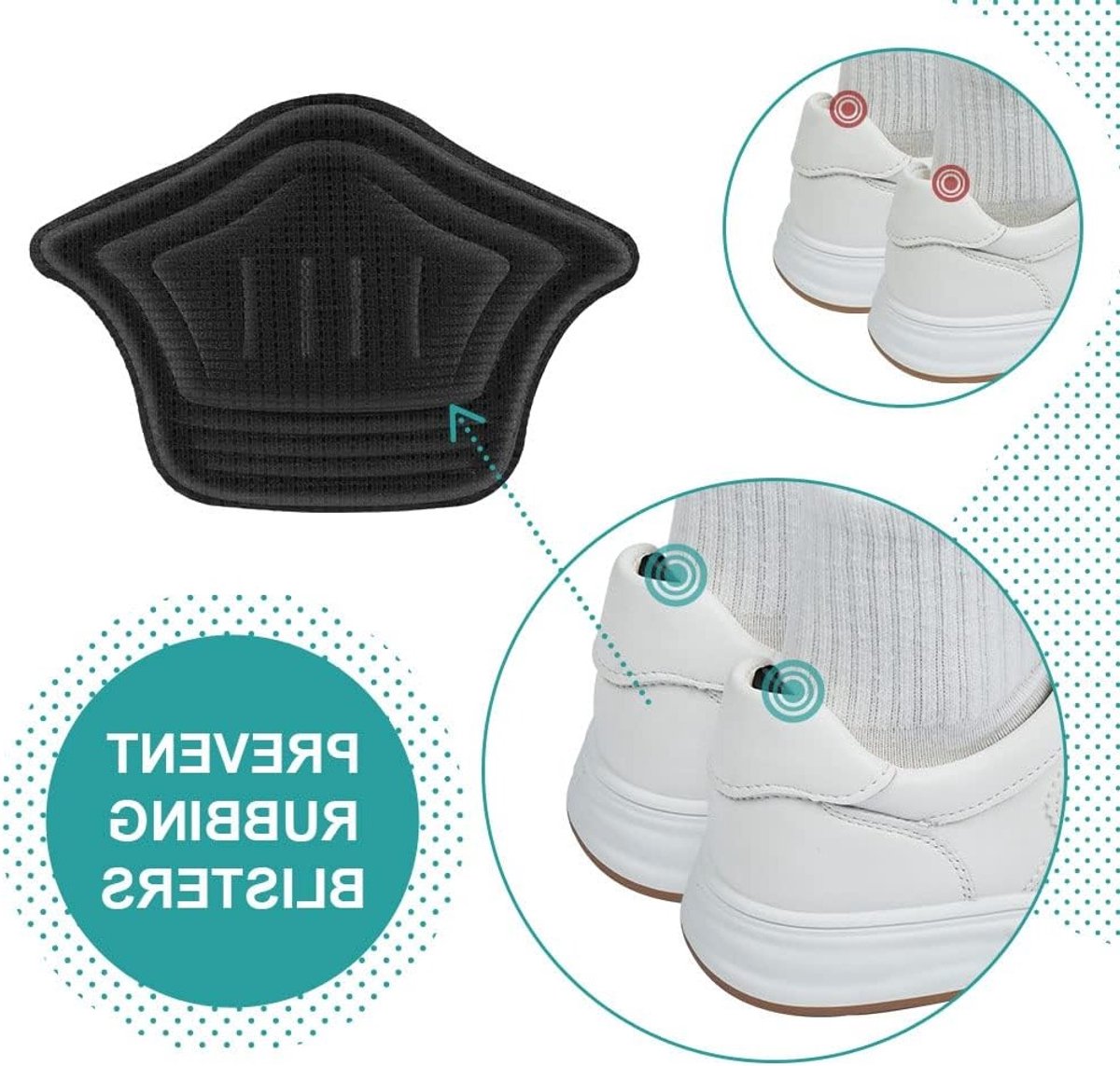 8 Stuks Heelpads voor Te Grote Schoenen, Sterke Lijm, Comfortabele Achterinlegzolen, Blisterbescherming voor Dames