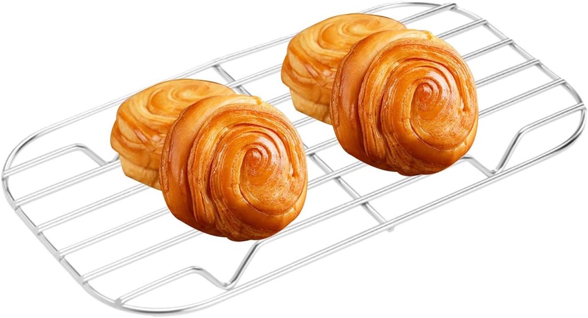Bakrek Roestvrij Staal - Koelrek Grillrek - Bakken Grillen - Vaatwasserbestendig - 17.8 x 12 x 2 cm - Zilver