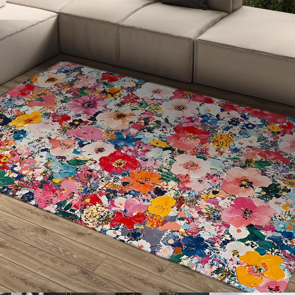 Tuintapijt Bloemen - Buitenkleed Vloerkleed - Woonkamer Decoratie - Antislip Achterkant - 180 x 300 cm - Multicolor
