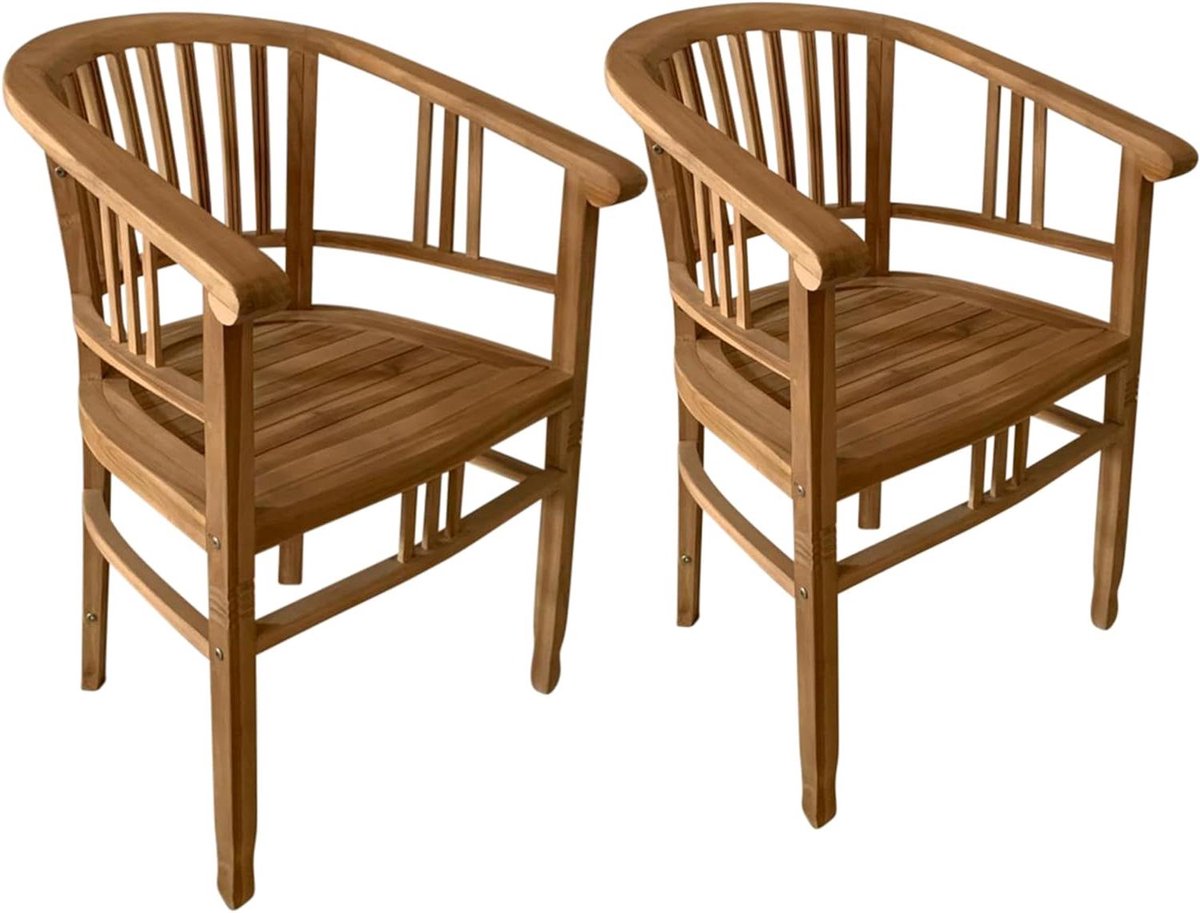 Tuinstoelen Set - Houten Stoelen Buiten - Buiten Zitten - Massief Teakhout - 62 x 58 x 88 cm - Bruin