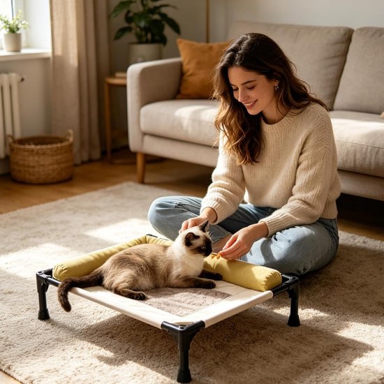 Verhoogd Hondenbed - Kampeerbed Hond Veldbed Puppy - Koel Slapen - Ademend Mesh Ontwerp — afbeelding 2
