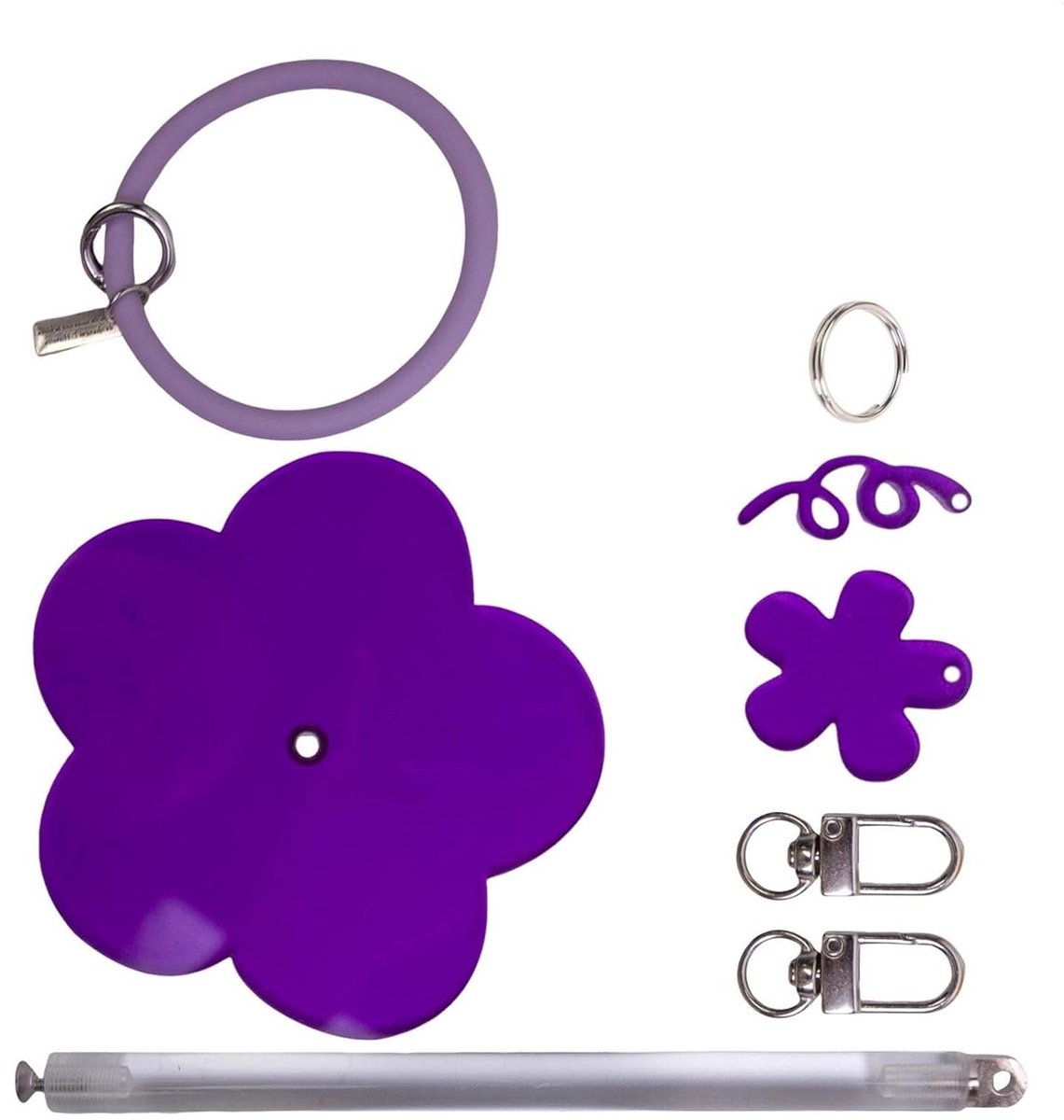 Pols Draadhouder - Brei Accessoire - Haken en Breien - Voorkomt Knoop en Verdraaiing - 17 cm Buitendiameter - Paarse Bloemen