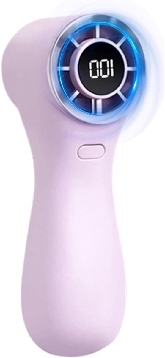 Draagbare Handventilator - Mini Ventilator Oplaadbaar - Persoonlijk Comfort - Digitaal Display Snelheid - 13x5x13 cm - Roze