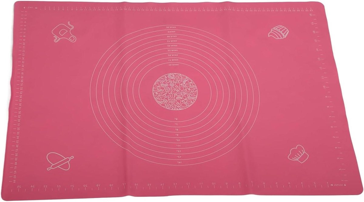 Deegmat Siliconen - Bakmat Rolmat - Brood Koekjes Maken - Antislip Oppervlak - 50x70cm - Roze
