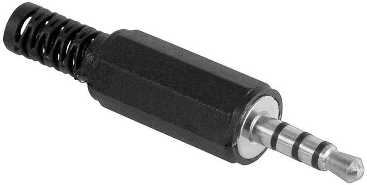 Audio Adapter - Klinkstekker Adapter - Muziek Luisteren - Vierpolig - 3.5mm - Zwart