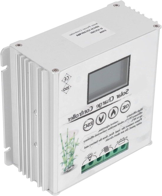 MPPT Solar Laadregelaar - Zonne-energie Controller - Energie Beheer - Automatische Detectie 24V/48V - 40A - Zwart