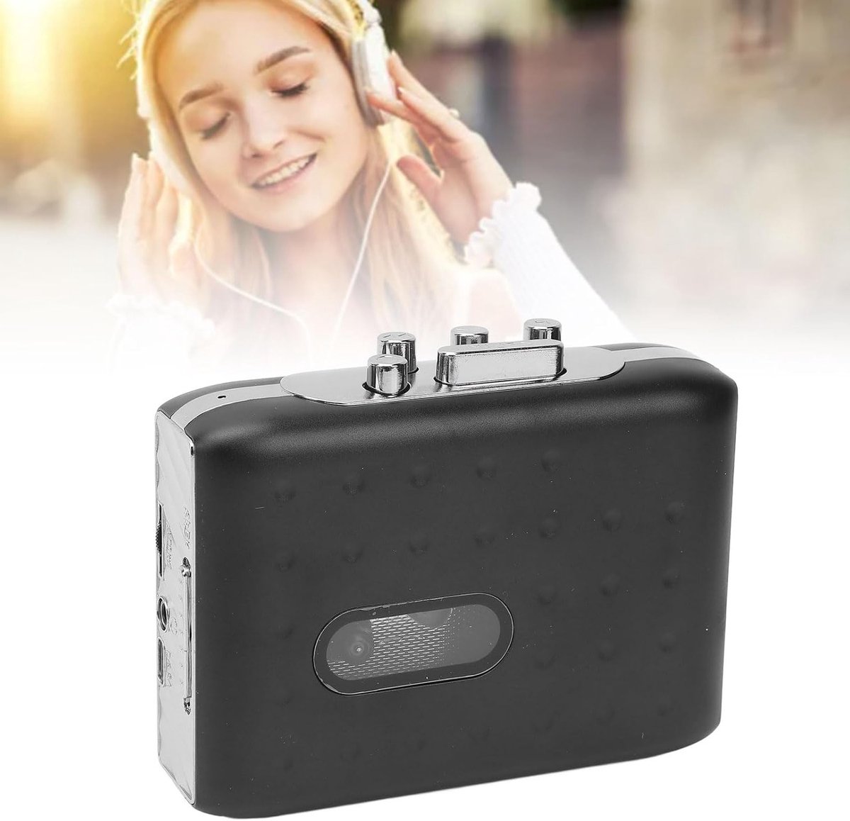 Draagbare Cassette Speler en USB-C Converter naar MP3 met Microfoon en Hoofdtelefoon, Snelle Vooruit/ Achteruit, Ideaal voor Muziekliefhebbers en Retro Fans