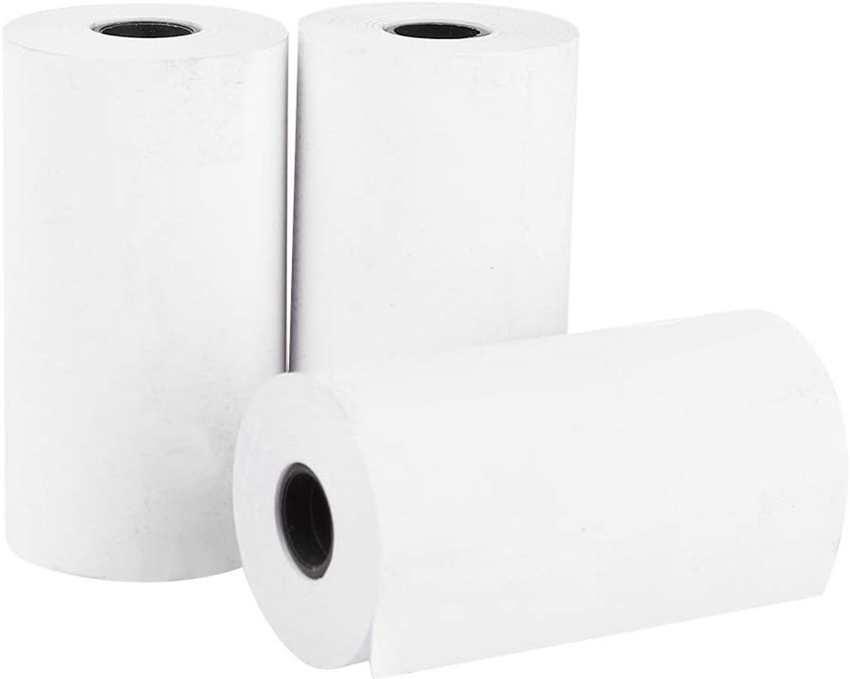 SnelShoppen - 3 stuks Thermisch Papier 56 x 56 x 30 mm, Waterdicht Voor Peripage Printers, Licht en Praktisch, Kwaliteitsgarantie, Voor Thuis en Kanto