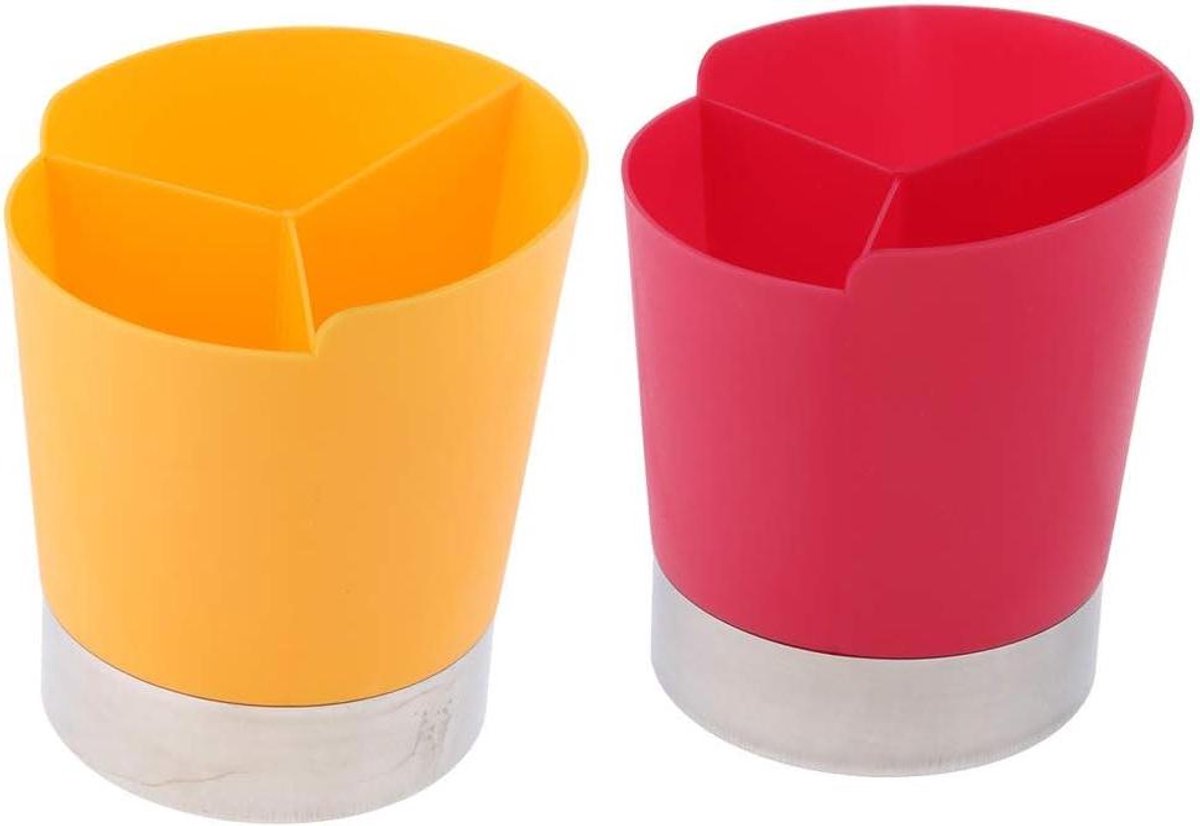 Rietjes Dispenser - Bekerhouder - Bar Organisatie - Drie Compartimenten - 2 Stuks - Transparant