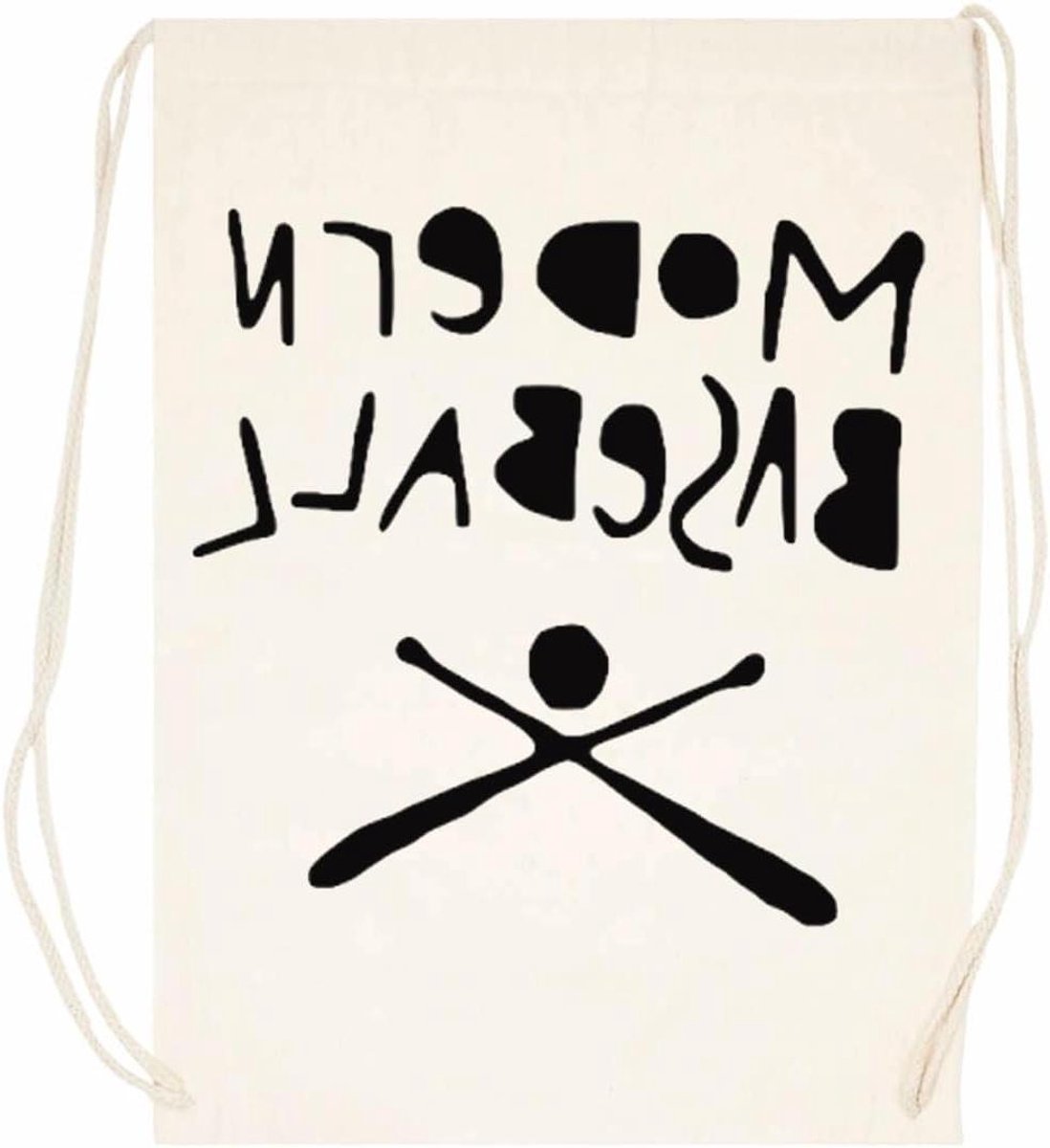 Sporttas Stringzak - Katoenen Tas - Sporten en Reizen - EU Gemaakt Waterprint - 49 cm Hoog - Beige