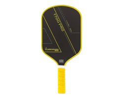 Pickleball Paddle Racket – Koolstofvezel T700 – 16mm – Duurzaam & USA Approved - Controle En Spin - PickleballPaddle - Pickleball Racket - Geschikt Voor Volwassenen, Mannen En Vrouwen, Geel, Zwart