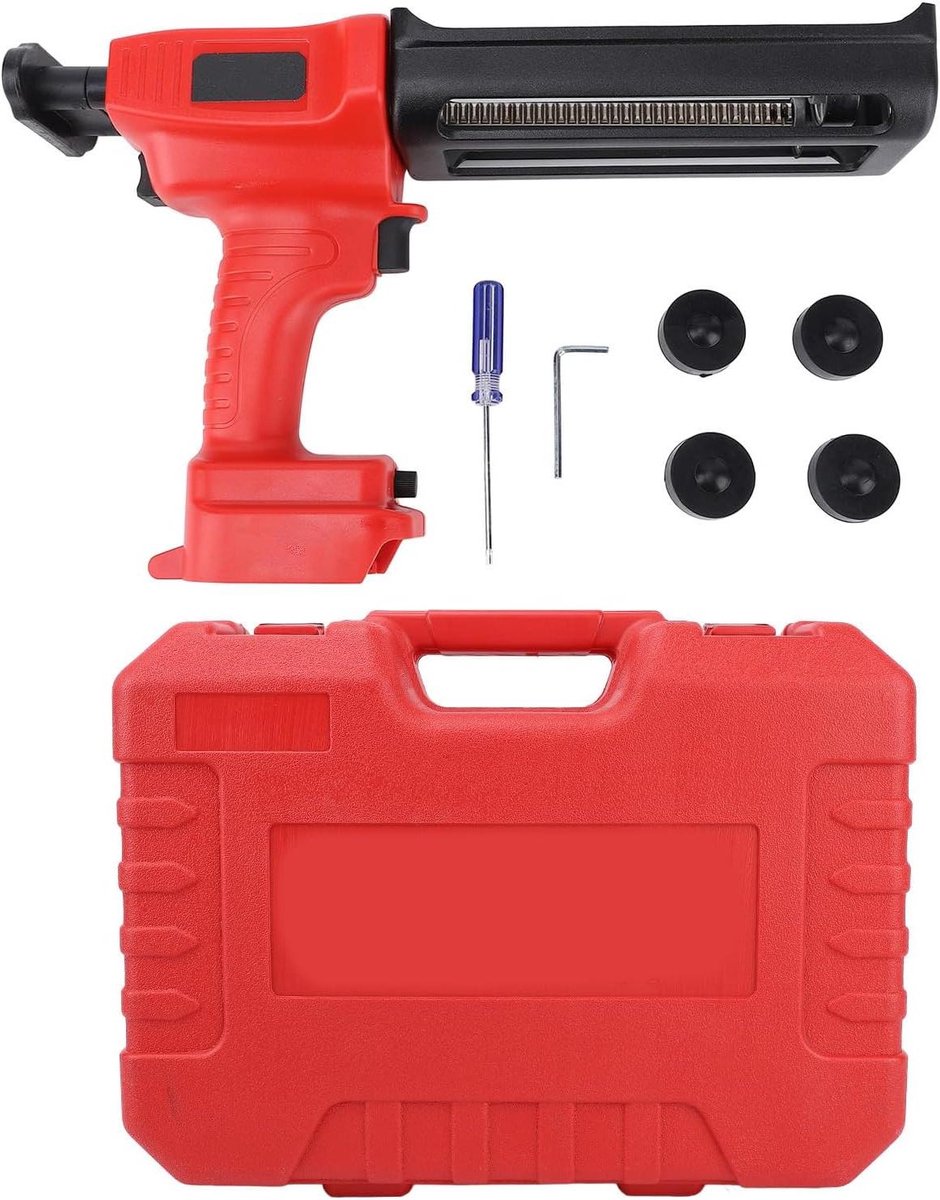 Elektrisch Kitpistool - Draadloos Lijmpistool - Vullen en Afdichten - Dubbele Duwer Anti-drup - 400 ml Capaciteit - Grijs