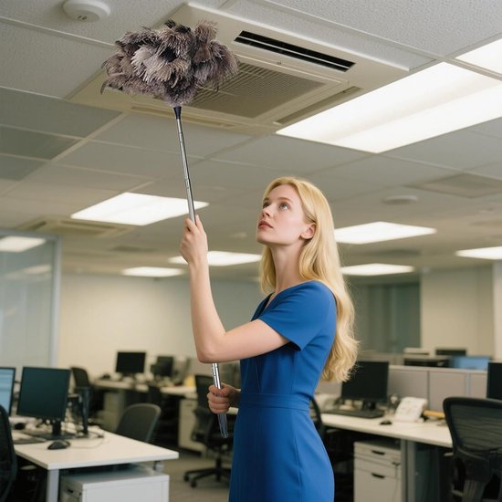 Telescopic feather duster 101 cm feather feather made of microfibre, lightweight, reusable, anti-static for scratch-free dusting ideal for ceiling furniture and ventilation — afbeelding 2