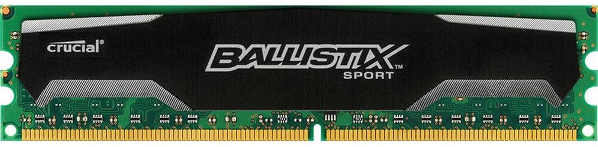 Crucial Ballistix Sport BLS4G3D1609DS1S00-16FER2 8GB (2x4GB) DDR3 1600MHz CL9 desktop geheugenkit met heatsink en XMP-profiel voor stabiele dual-channel prestaties