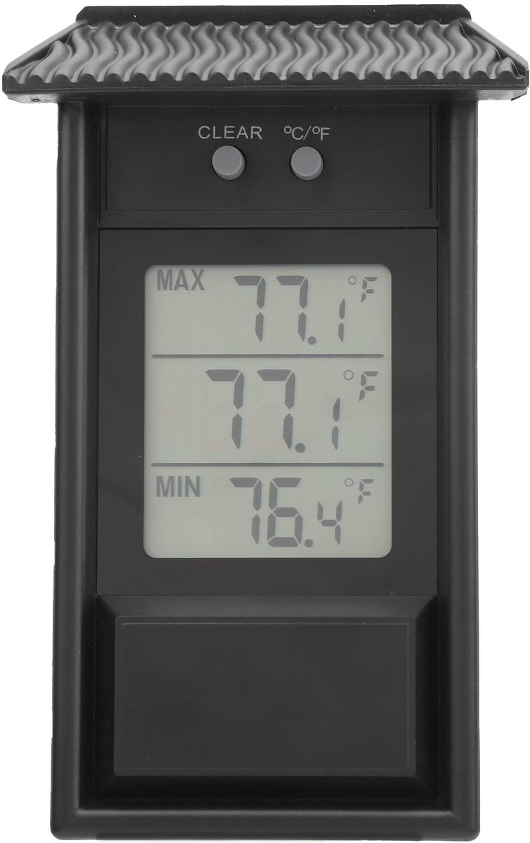 Dailygoody - Digitale Thermometer - Buiten Temperatuurmeter - Groot Display - Waterdichte Tuinthermometer - Max-Min Functie - Geschikt voor Tuin en Ka
