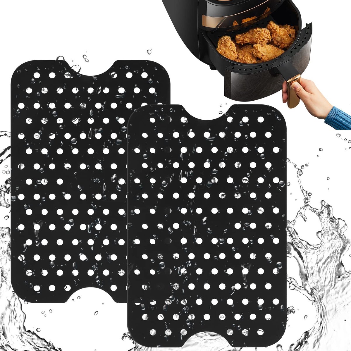 Dailygoody - Air Fryer Siliconen Pot - Herbruikbare Liner - Ideaal voor Thuis Keuken - Non-Stick Accessoire - 2 Stuks - Geschikt voor Air Fryer