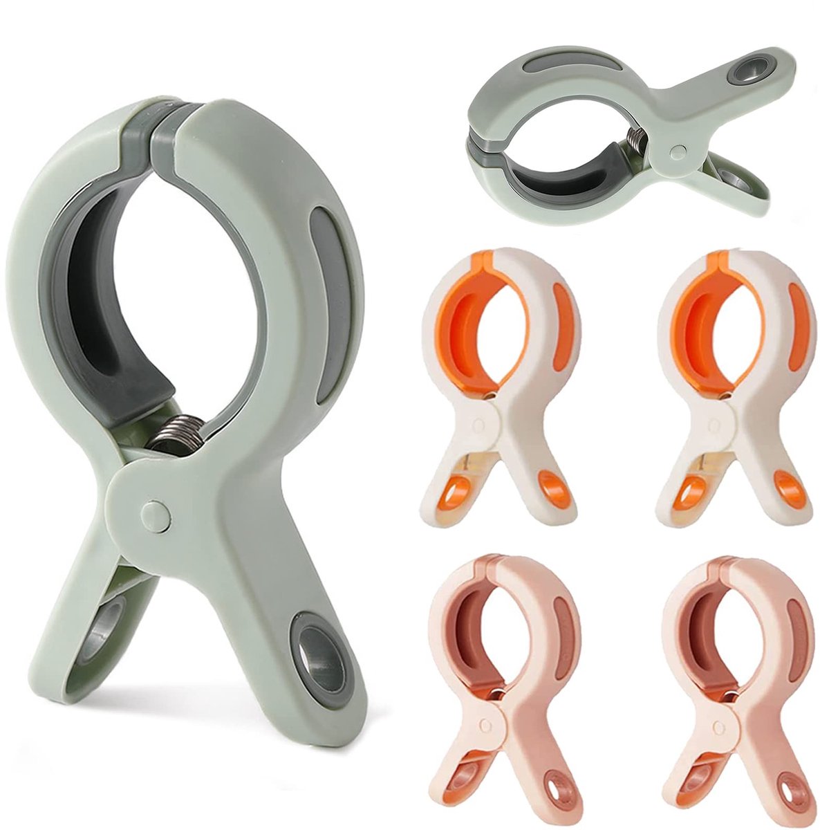 Dailygoody - Grote Knijpers - Strandhanddoekclips - Sterke Grip - Jumbo Formaat - Winddicht - Handdoekklemmen - Geschikt voor Strandstoelen - 6 Stuks
