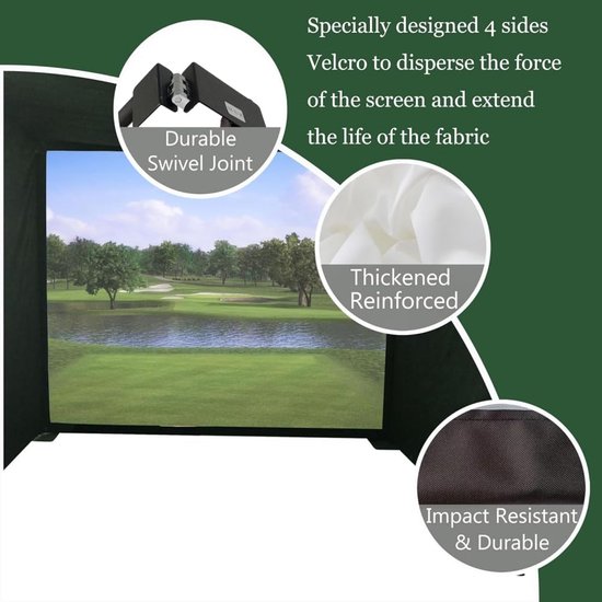 Golfsimulator Scherm - Impactscherm Golf - Golftraining Thuis - Impactbestendig Materiaal - 3 x 1 Meter - Wit — afbeelding 5