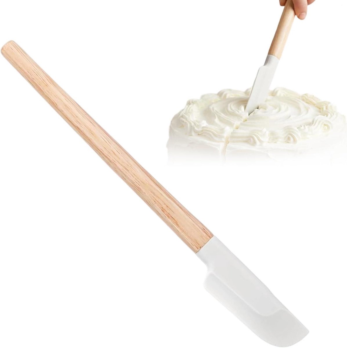 Bakspatel - Keukenspatel Hout - Koken en Bakken - Hittebestendig Flexibel - 23 cm - Natuurhout
