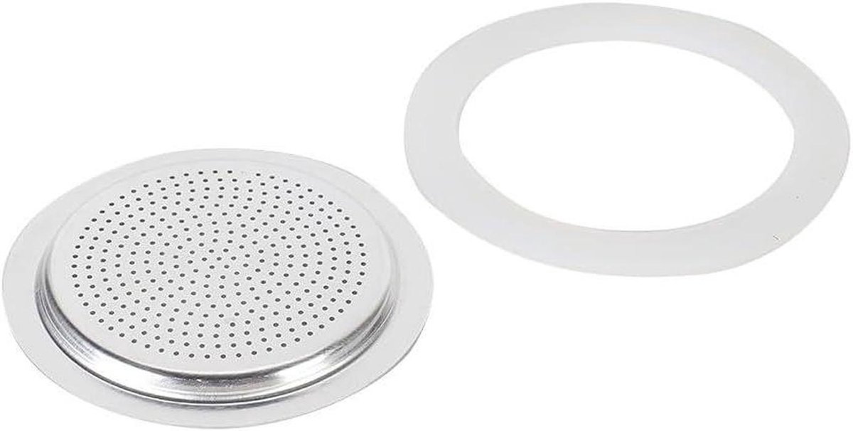 Siliconen Pakking Rubberen Afdichting Pot Espresso Pot Zacht Flexibel Materiaal 12 kop+Zeef Wit