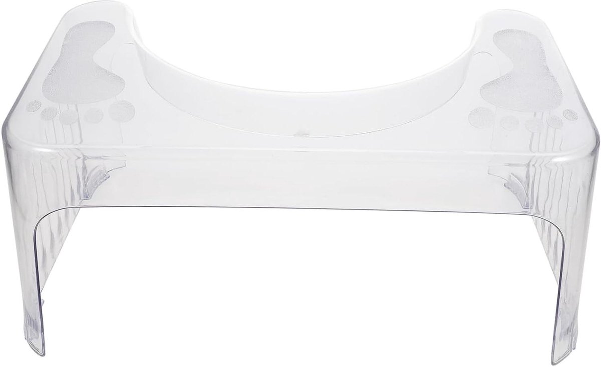 Voetensteun Toilet - Opstapje Badkamer - Gezonde Stoelgang - Ruimtebesparend Ontwerp - 43 cm - Transparant