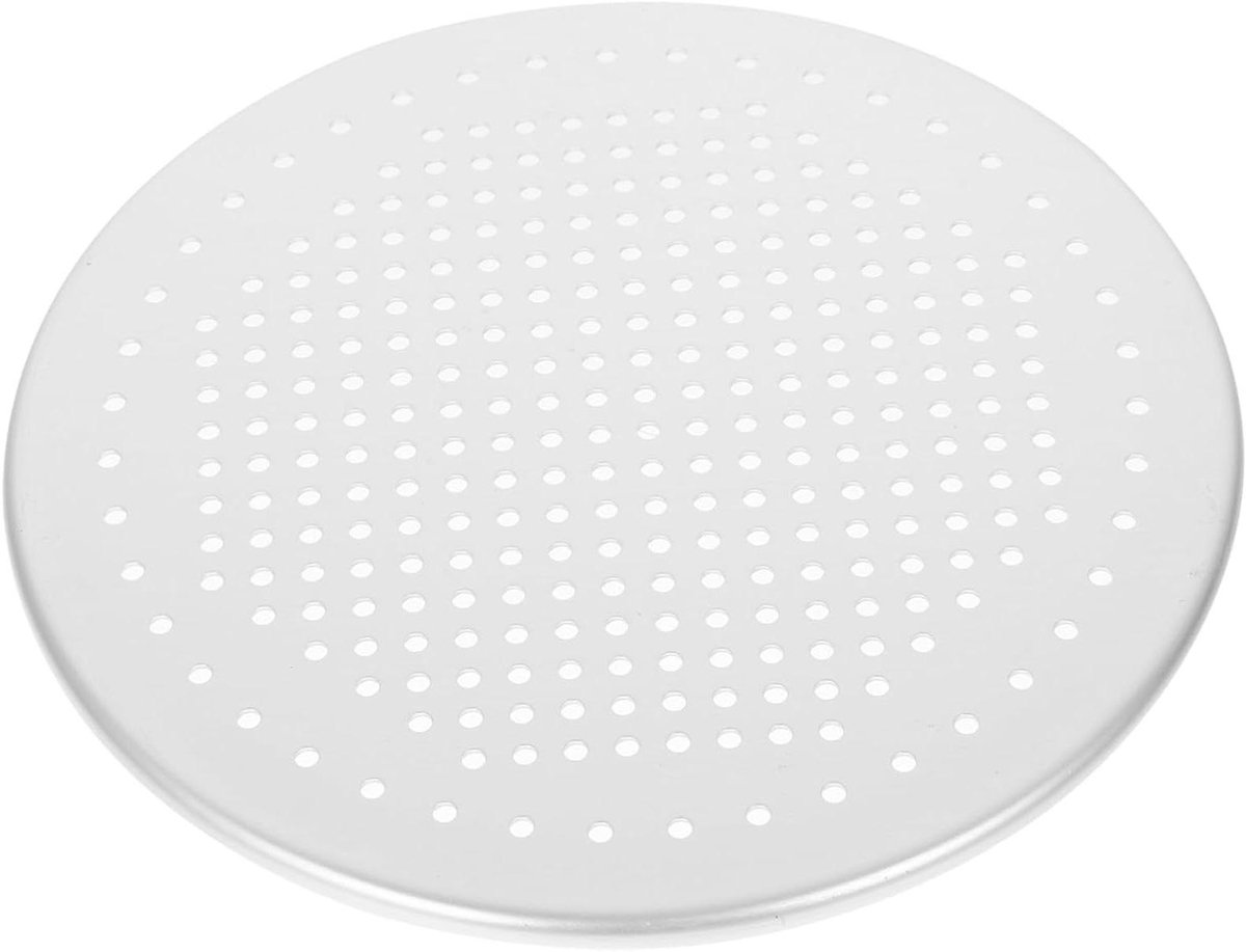 Ronde Pizzapan - Bakplaat Pizzablik - Pizza Bakken - Geperforeerd Ontwerp - 16.5 cm - Zilver
