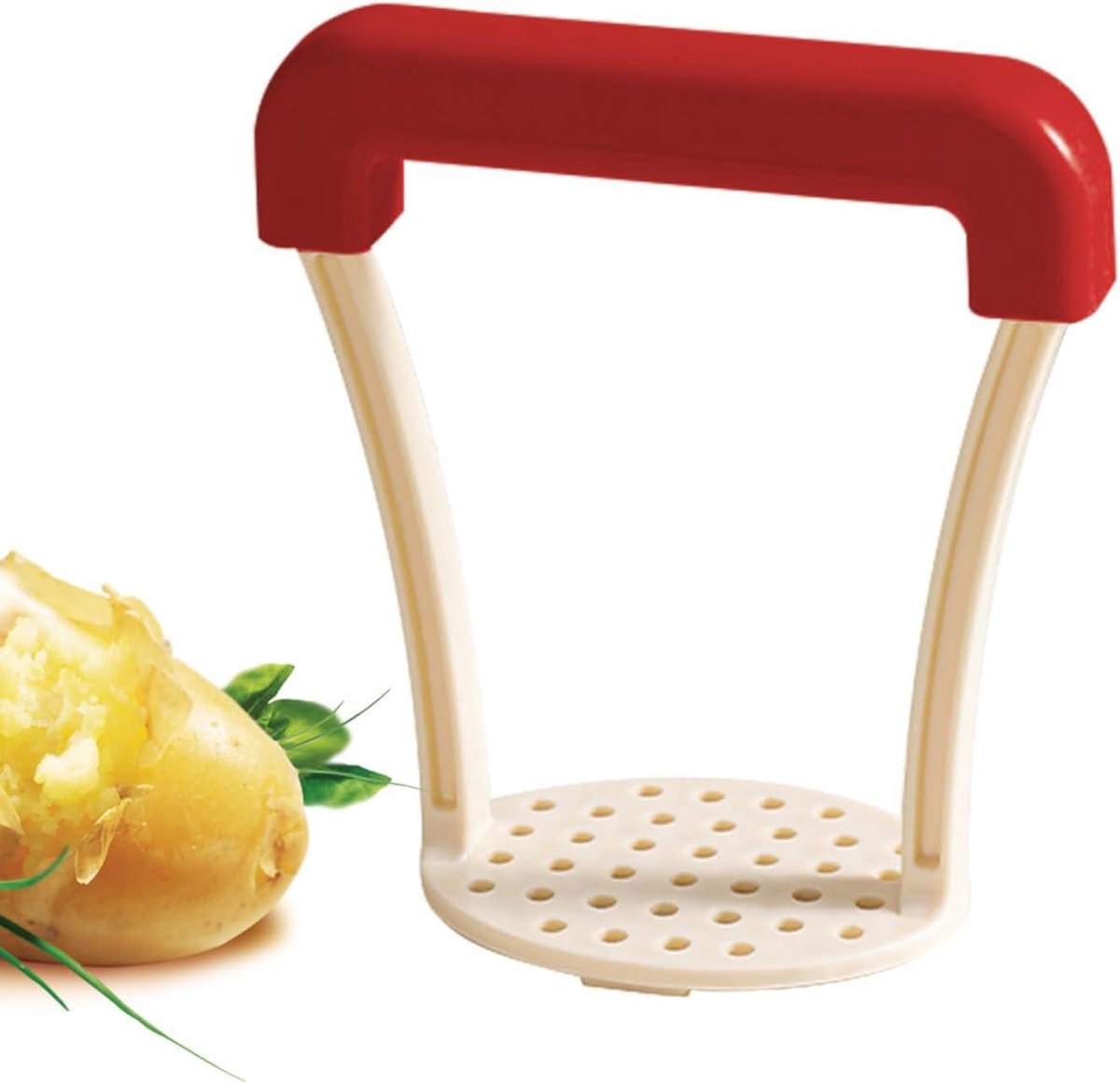 Aardappelpers - Groente stamper - Puree maken - Vaatwasmachinebestendig - 13 cm - Rood
