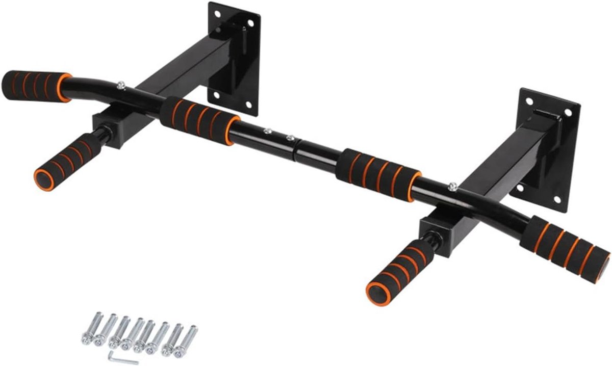 Optrekstang Wandmontage - Krachtstation Thuis - Kracht Training - Opvouwbaar Ontwerp - 200kg Draaglast - Zwart