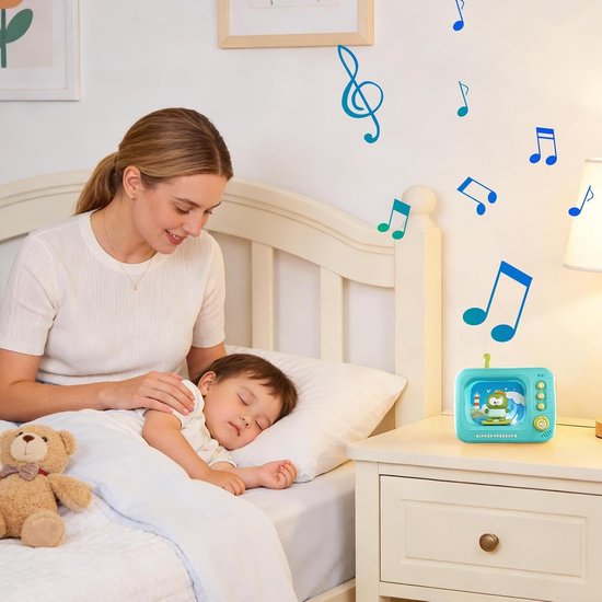 Interactieve Verhalenmachine - Draagbare Verteller - Bedtijd Ontspanning - Kindvriendelijke Audio - Compact Formaat - Blauw — afbeelding 4