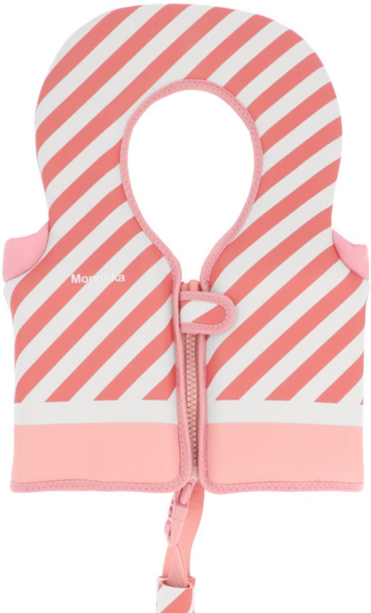 Zwemvest | Drijfvest | 1-2 jaar | 11-15 kg | Veiligheid | Zwemmen | Roze | Wit | Strepen | Gestreept