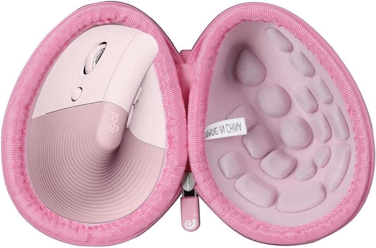 Hard Travel Case voor Ergonomische Verticale Muis - Bescherming, Draagbaar, Roze Design