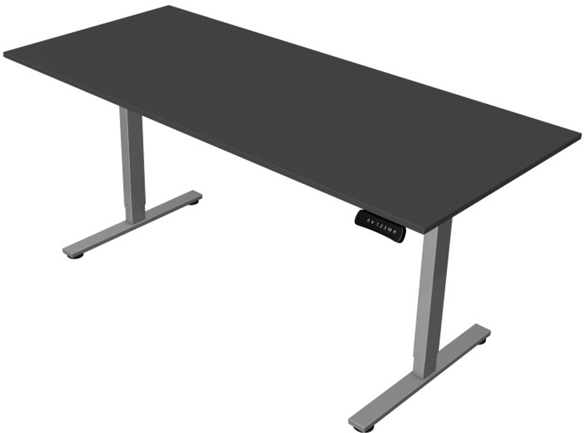 Kerkmann Zit-sta bureau Move New Base – Elektrisch bureau – 160 x 80 cm – Antraciet antraciet - zwart