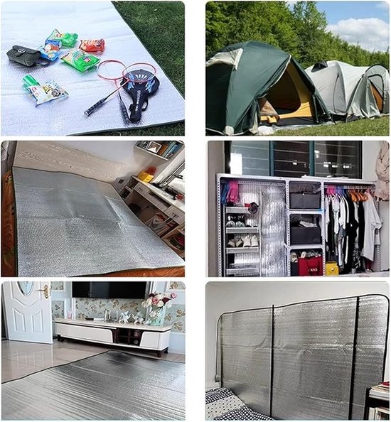 Dubbelzijdige Aluminiumfolie Slaapmat 4mm - Waterdicht & Isolerend — afbeelding 2
