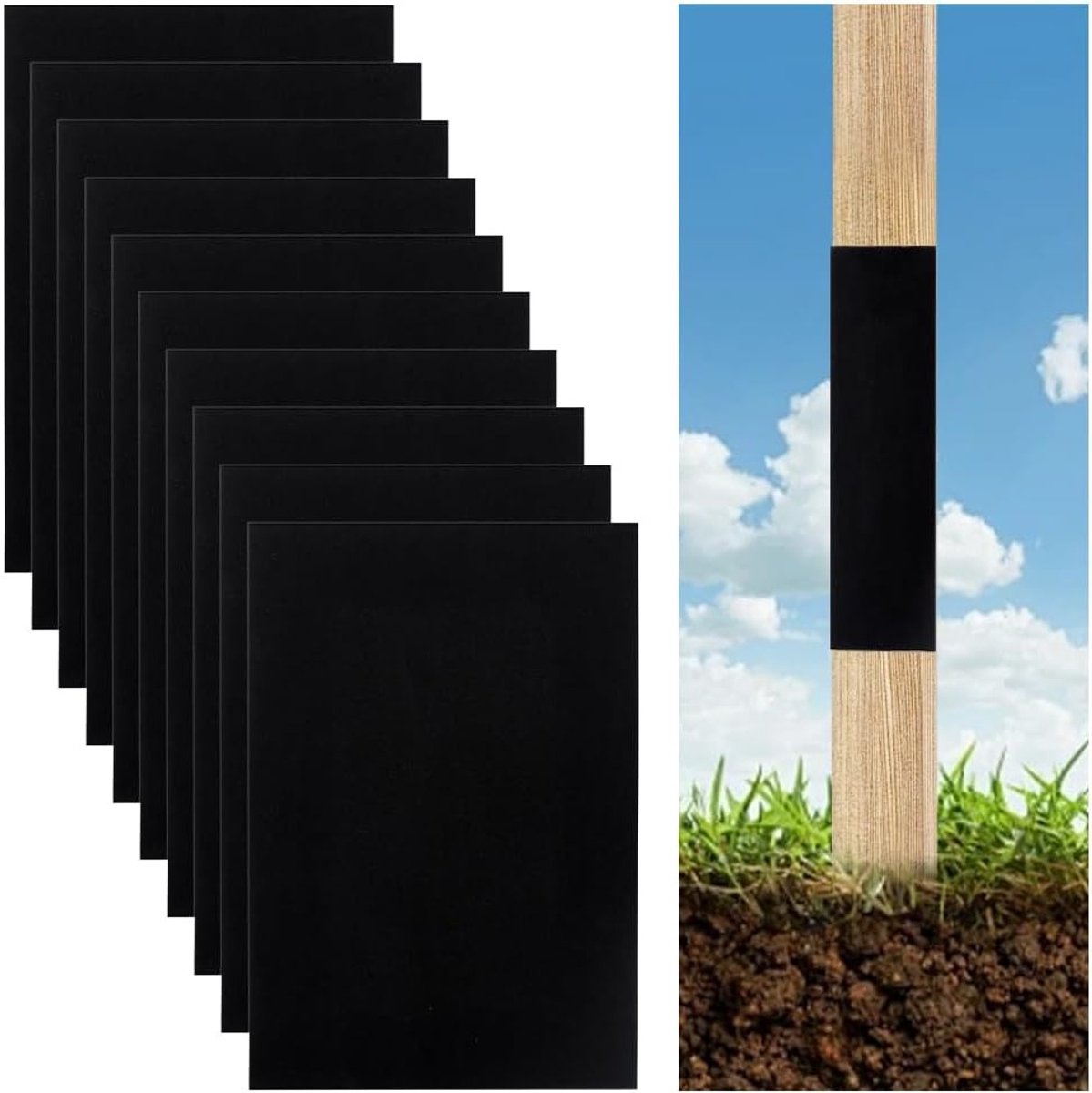 12 Stuks Beschermhoezen voor Tuinpalen 430x300x2.5mm, Zelfklevende Wikkel voor Veranda Palen, Ideaal voor Creatieve Projecten en Scrapbooking