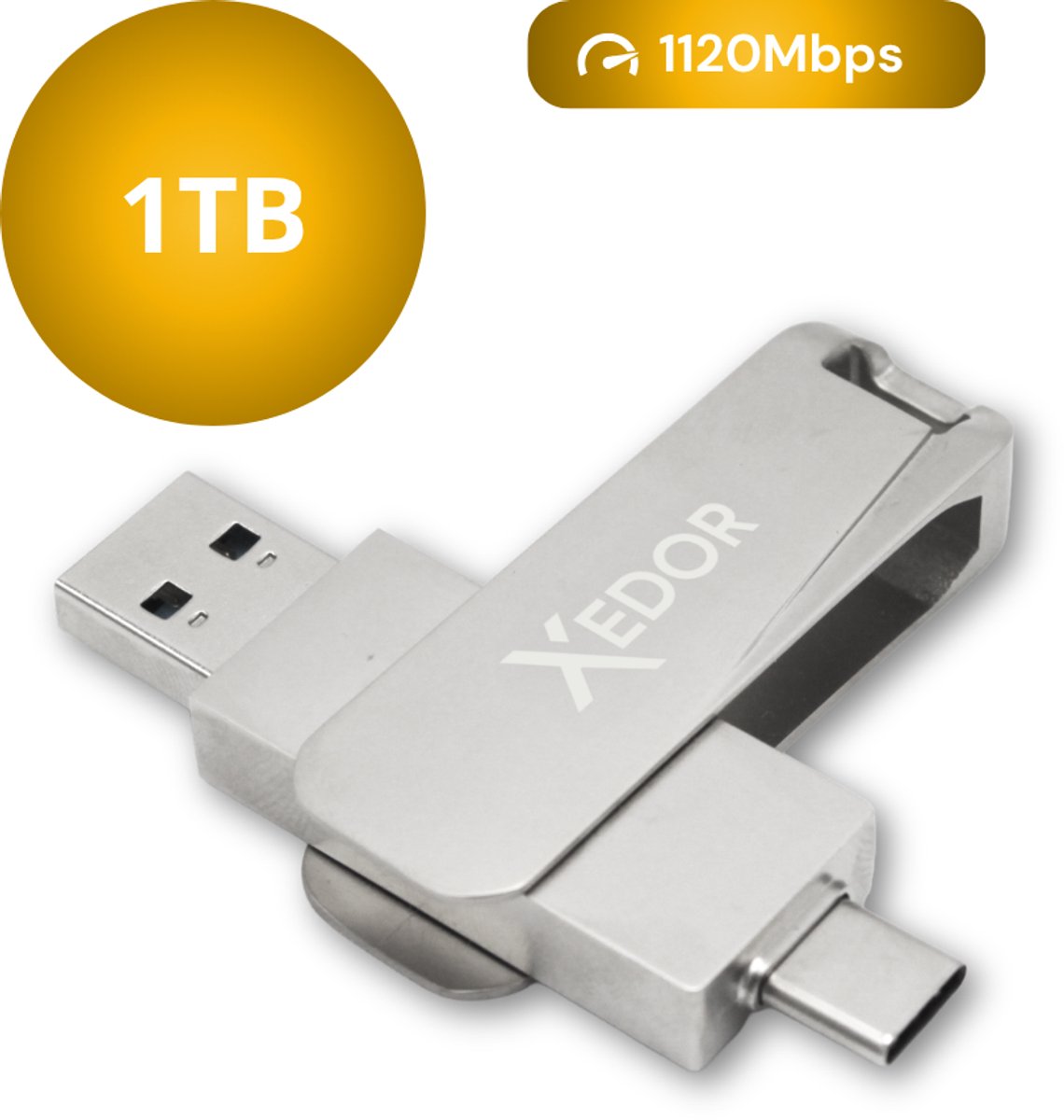 Xedor® Base - USB Stick - 1 TB - 1120Mbps - USB C en A - iPhone en Android