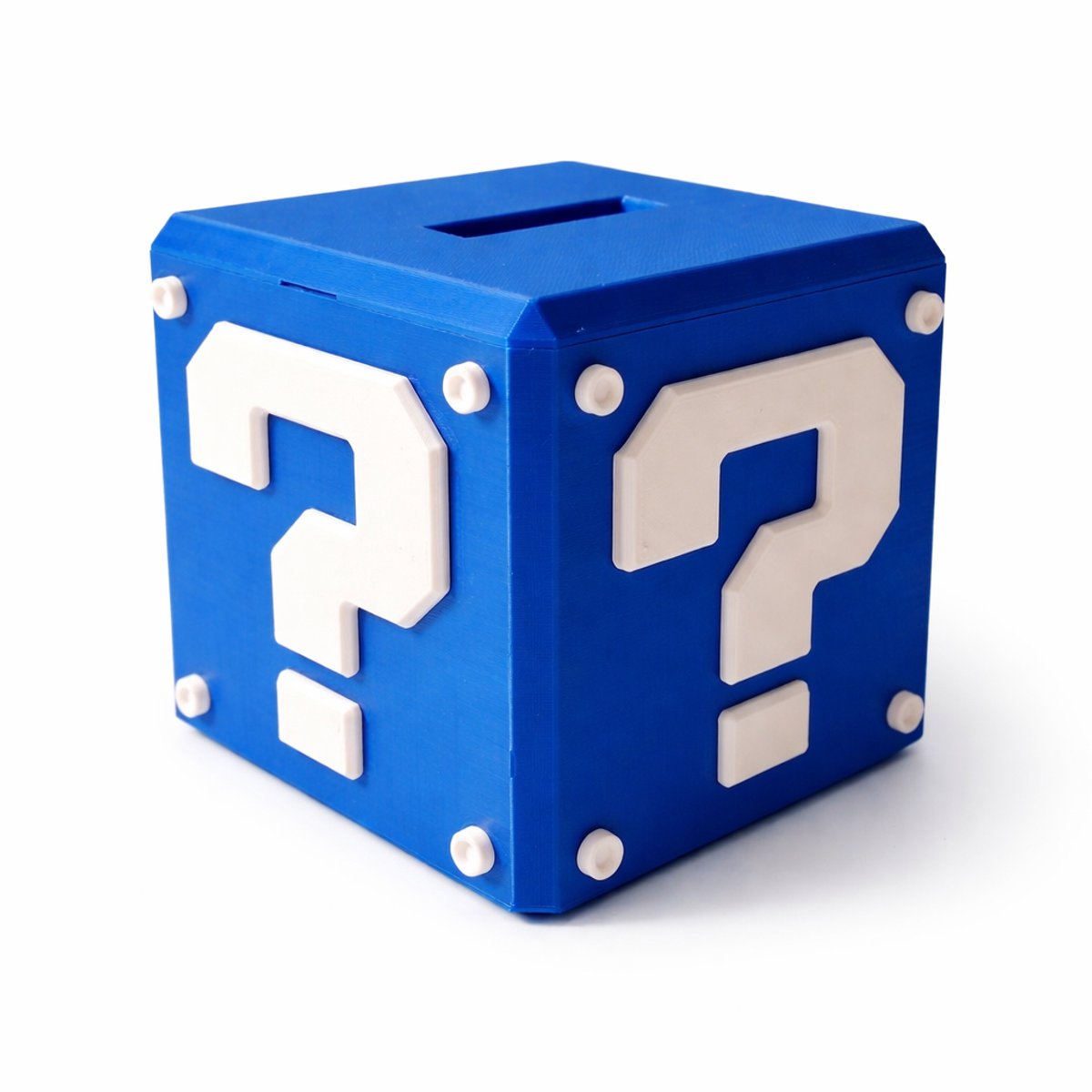 Super Mario Spaarpot - Mario Coin Box Piggy Bank - Geldkistje Kinderen En Volwassenen - Cadeau Gaming Fans - Decoratie Kamer - 7.5 x 7.5 x 7.1 cm - Blauw