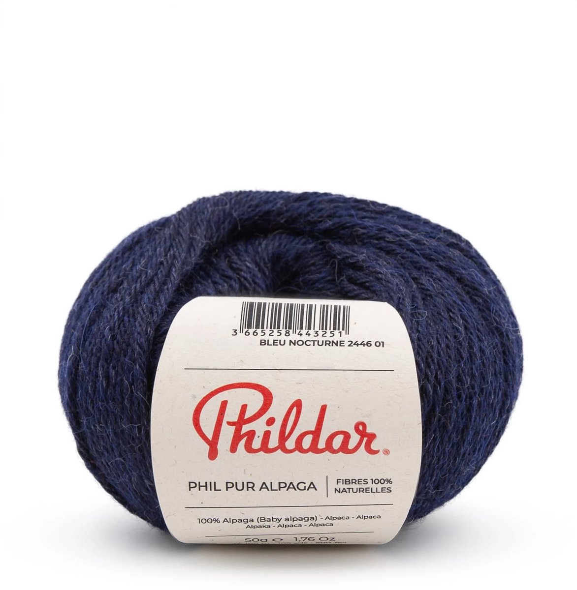 Phildar - Pur Alpaga- 100 % Baby Alpaca premium garen - Wordt per 5 stuks verkocht - Kleur : Bleu Nocturne