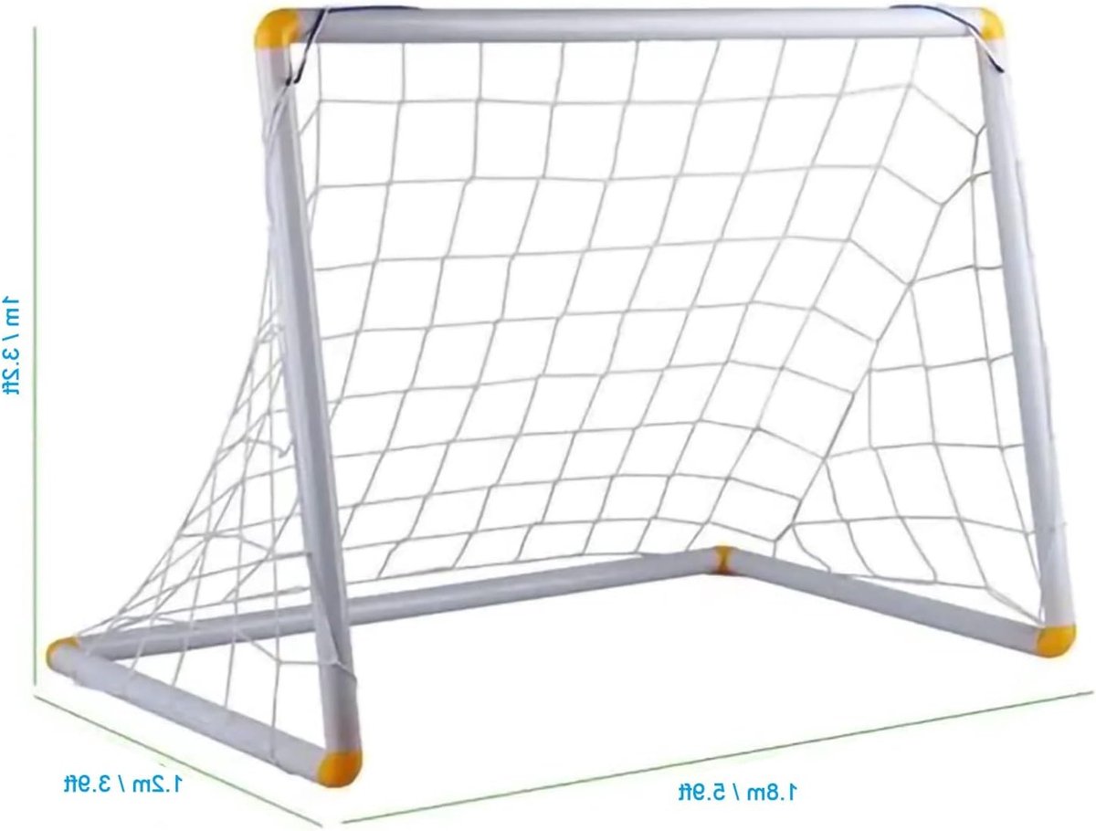 Duurzaam Voetbalnet van Nylon voor Buiten, Vervangend Doelnet met Stevige Bevestigingsriemen voor Voetbaltraining (6X4FT)