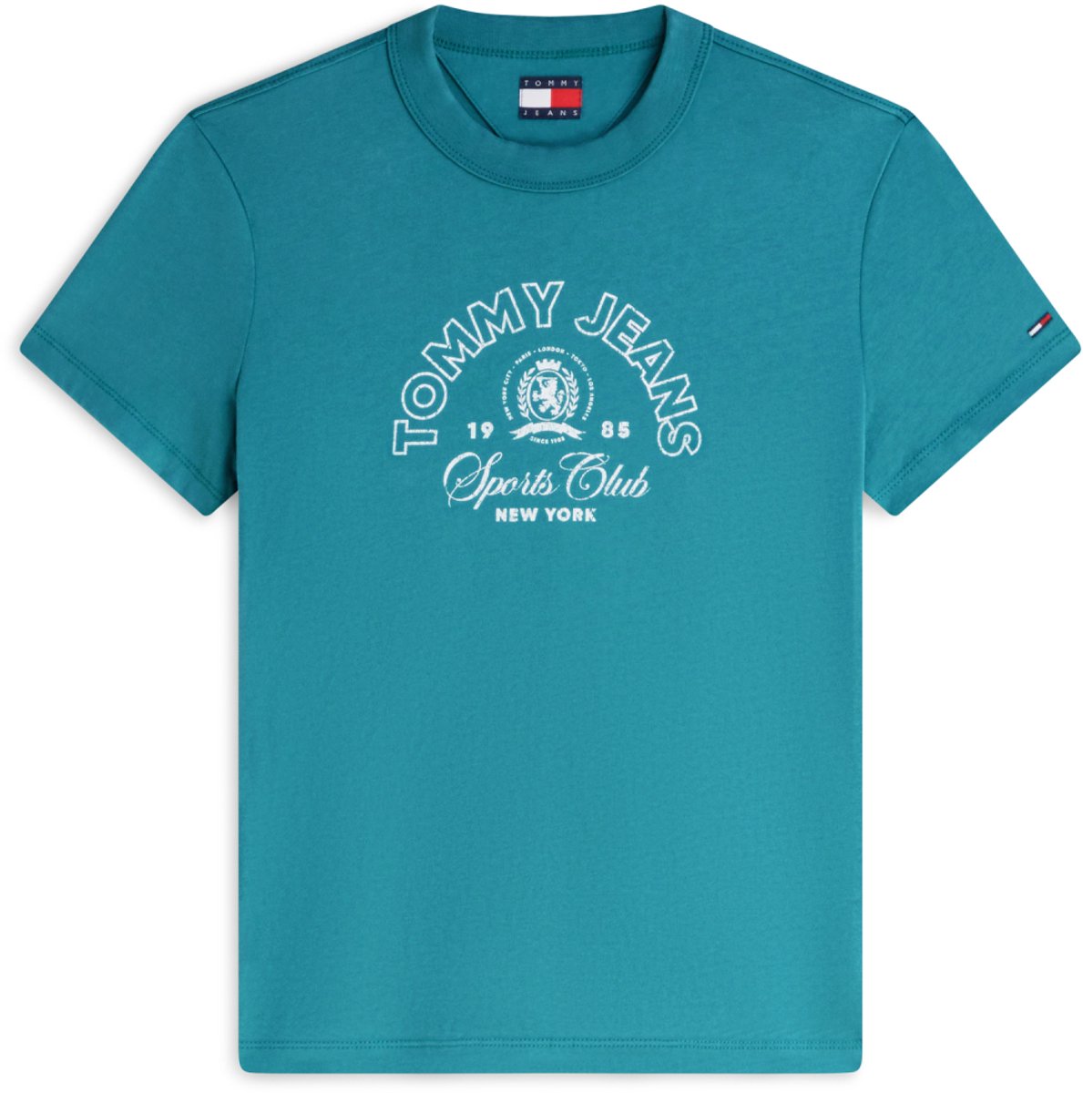 Tommy Jeans T-shirt Tjw Reg Heritage Log Dw0dw22816 Ct3 Platinum Dames Groen