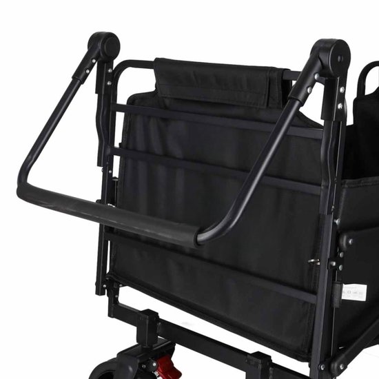 MOZY® - 2 in 1 Bolderkar en Ligbed - Zwart - 120 x 64 x 108 cm - tot 150 kg - Verstelbare Hendel - Opvouwbaar - Bolderwagen - Duwkar - Ligbed - Veldbed - Kampeerbed - Ligstoel - Visbed - Stretcher — afbeelding 5