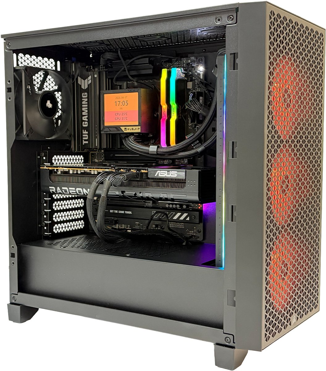 Azoth – Powered by ASUS / ULTIMA-9070XT / AMD Ryzen 7 7800X3D TRAY / ASUS PRIME Radeon RX 9070 XT OC 16GB / 32GB RAM / 1TB M.2 SSD Gaming PC