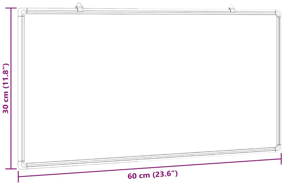 vidaXL - Whiteboard - magnetisch - 60x30x1,7 - cm - aluminium thumbnail 3