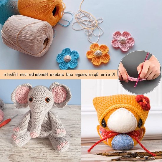 Tunisian haaknaald set van 11 stuks, 27 cm, kleurrijk, ideaal voor beginners en gevorderden, perfect voor haken en breien van Merkloos — afbeelding 4