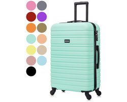 BlockTravel BlockTravel® Reiskoffer Groot 74L - Grote Koffer met TSA-slot - Reiskoffer met Wielen - Valies Grote Koffer - 4 Spinner Wielen - Mint groen