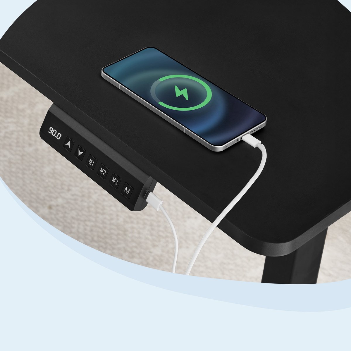 SONGMICS - Zit Sta Bureau - Met Geheugenfunctie en USB-C Poort thumbnail 5
