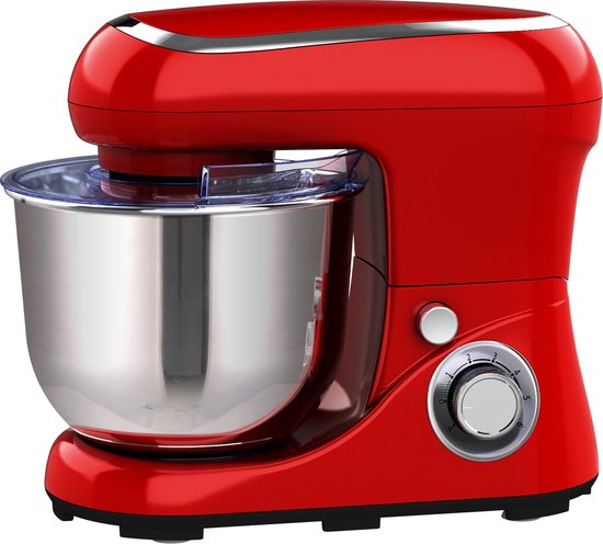 Cheffinger Keukenmixer - Rood - 6.5L Mengkom - Keukenrobot - 3 Accessoires - Keukenmachine - 1600W van Merkloos — afbeelding 3