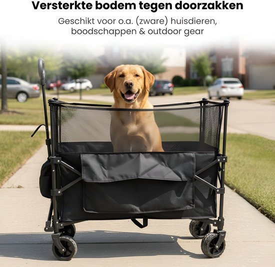 Tobey's Bolderkar - 235L - Verlengbaar XL - 120 KG Draagkracht - Meesturende Afneembare Wielen - Bolderwagen Opvouwbaar - Zwart van Merkloos — afbeelding 5